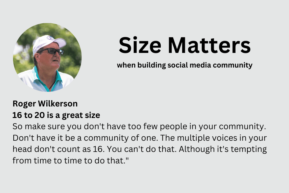 Size Matters – when building social media communities